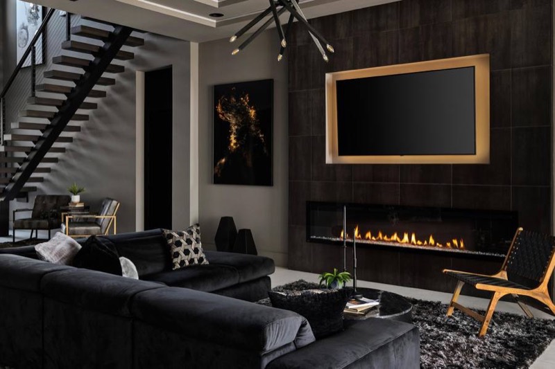 Sala fotografiada con el trípode nivelado: las líneas de la arquitectura quedan perfectamente verticales