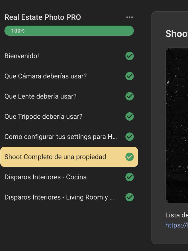 Dentro de un curso — captura real de la comunidad FotoGrowth en Skool